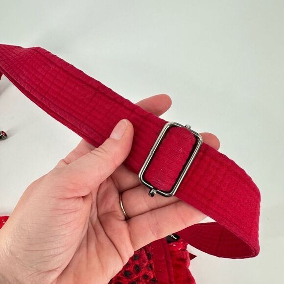 Donna Sharp Floral Polka Dot Leopard Red Adjustable Crossbody Purse Bag - Picture 15 of 16